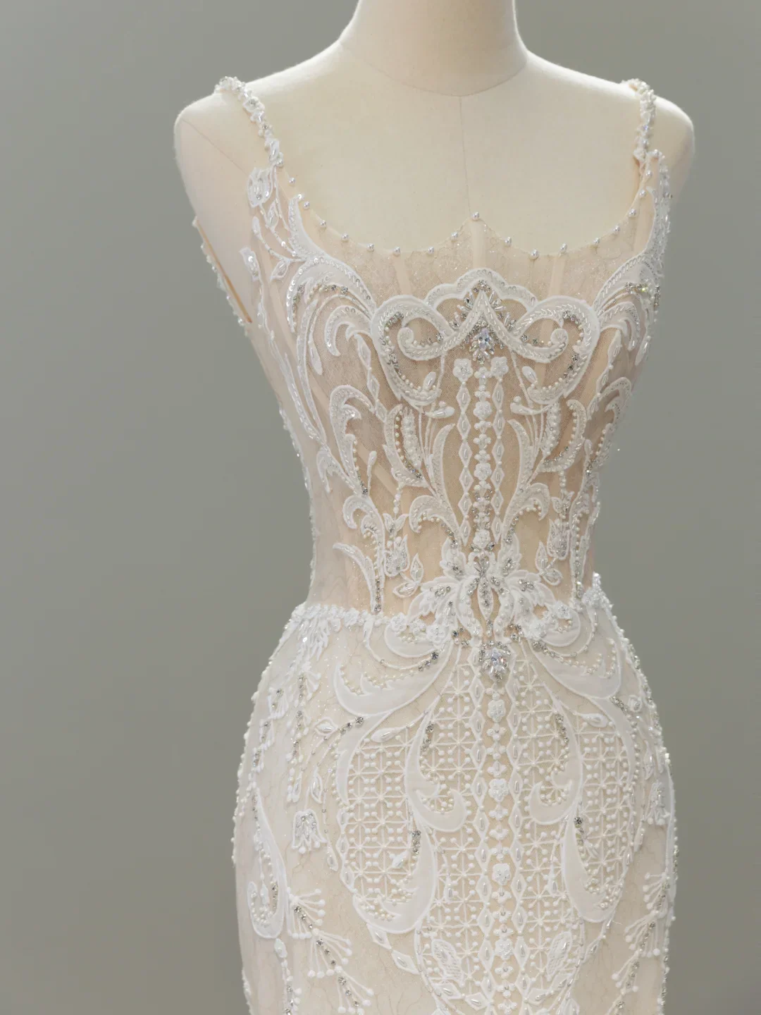 Dreamy Wedding Gown Bridal Dress Mermaid Square Neck Lace Tulle Wedding Dress Long Sleeves Wedding Dresses Modest Wedding Gowns DH2067 - Deanwangkt