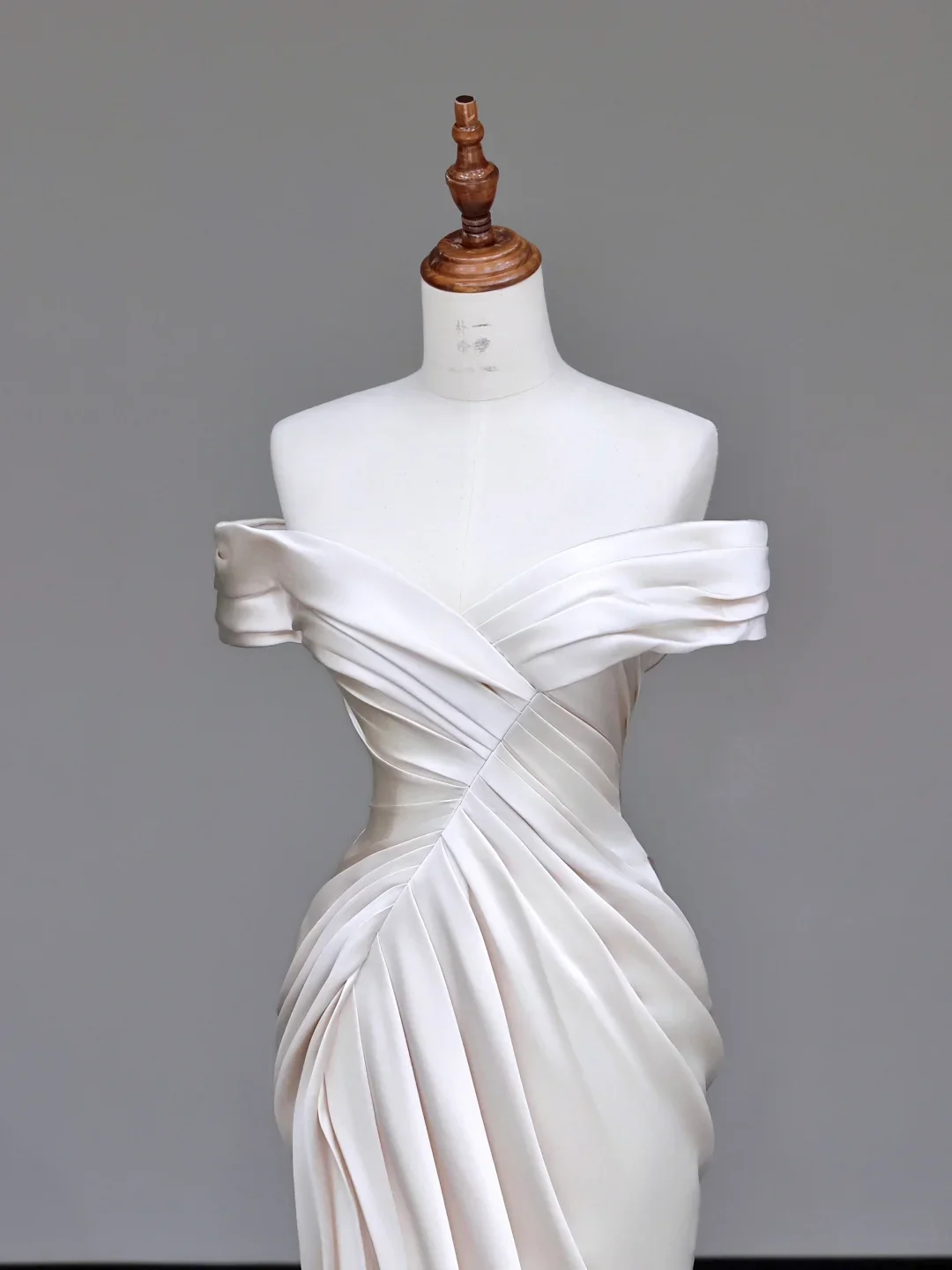 Unique Bridal Gown Mermaid Off The Shoulder Satin Ivory Slit Wedding Dresses Bridal Gowns DP694 - Deanwangkt