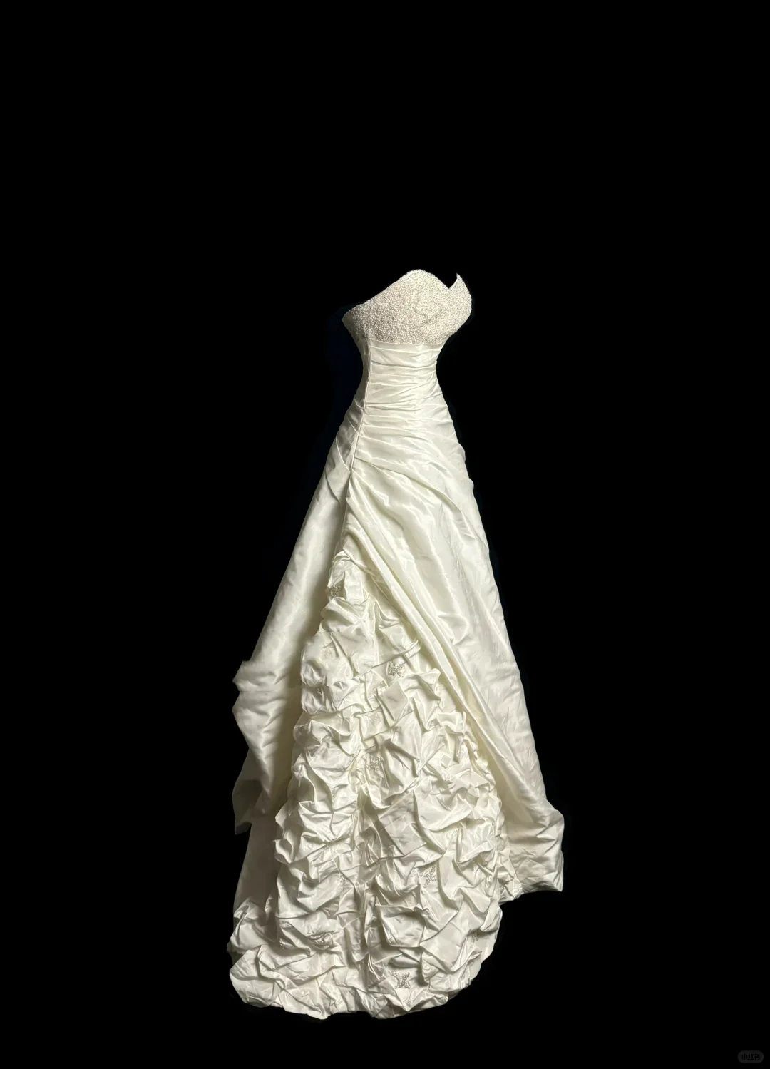 Vintage Wedding Dress Ball Gown Sweetheart Ivory Taffeta Long Wedding Dresses Retro 1970s Bridal Gowns DP2067 - Deanwangkt