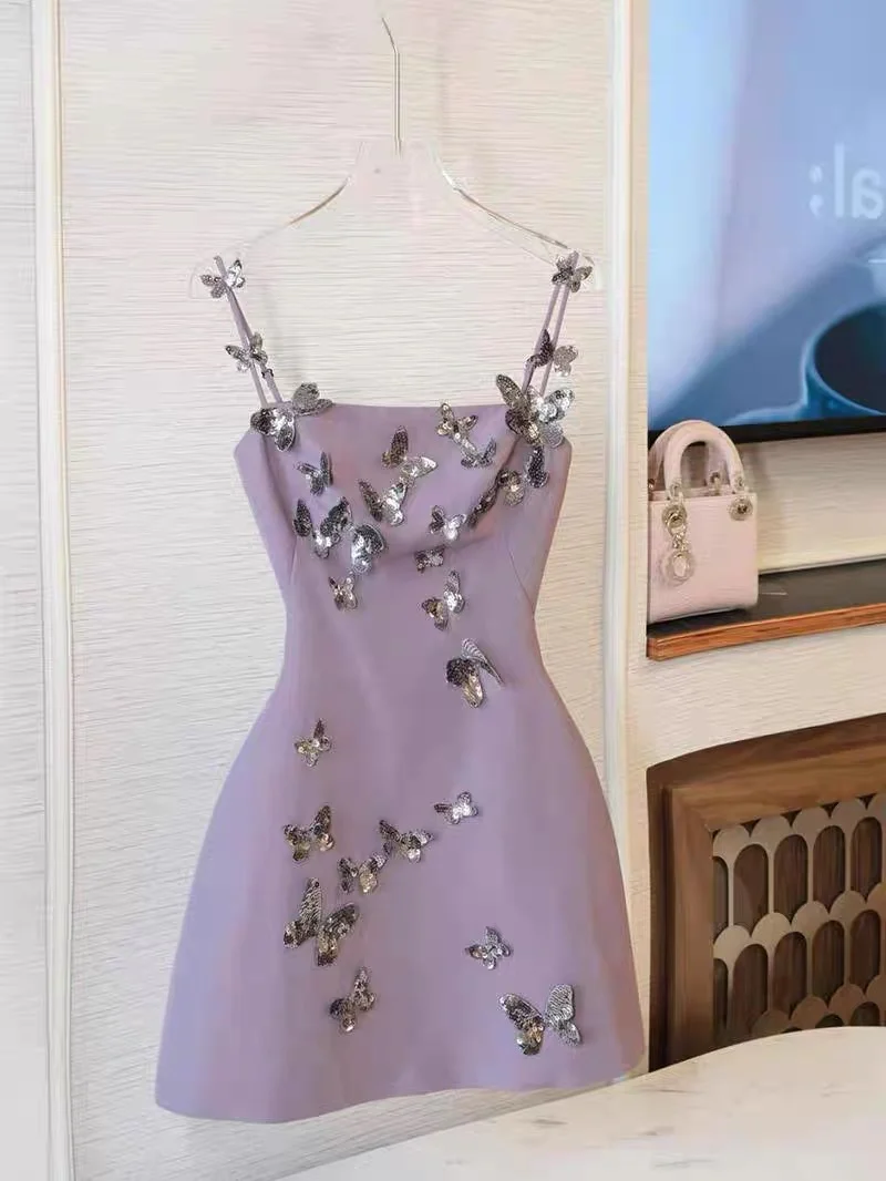 Cute Ball Gown Spaghetti Straps Light Grape Formal Homecoming Dresses 8th Grad Dance Graduation Dress Short Hoco Dresses DH2639 - Deanwangkt