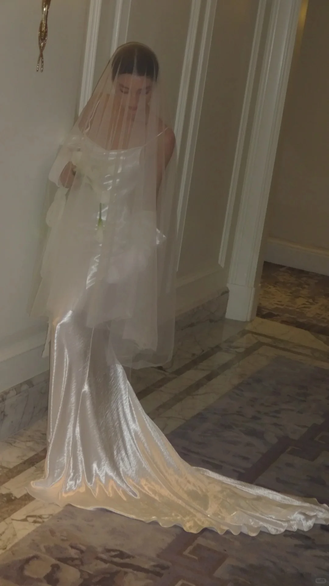 Simple Spaghetti Strap Sheath Wedding Dresses Silk White Backless Bridal Gowns DP3351 - Deanwangkt