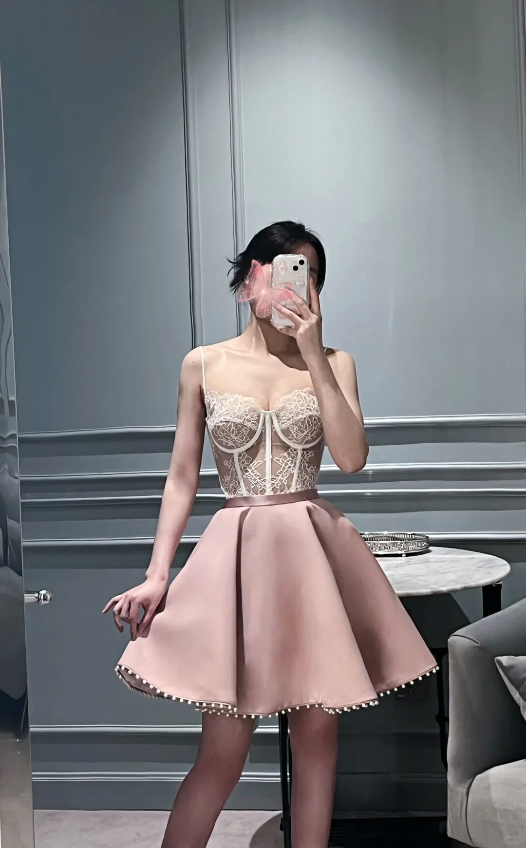 Cute A line Spaghetti Straps Pink Formal Short 8th Grade Homecoming Dress Summer Middle School Hoco Dresses Birthday Outfits W998 - Deanwangkt