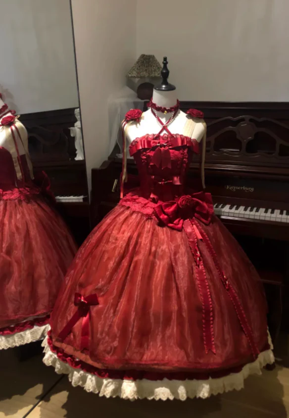 Cute Halter Short Ball Gown Tulle Burgundy Birthday Dresses Sweet Lace Burgundy Lolita Dresses DP3851 - Deanwangkt