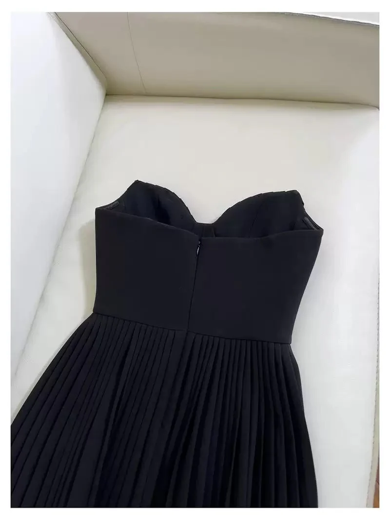 Elegant A line Spaghetti Straps Black Chiffon Sleeveless Long Evening Party Gowns Evening Formal Dresses Prom Dress W926 - Deanwangkt