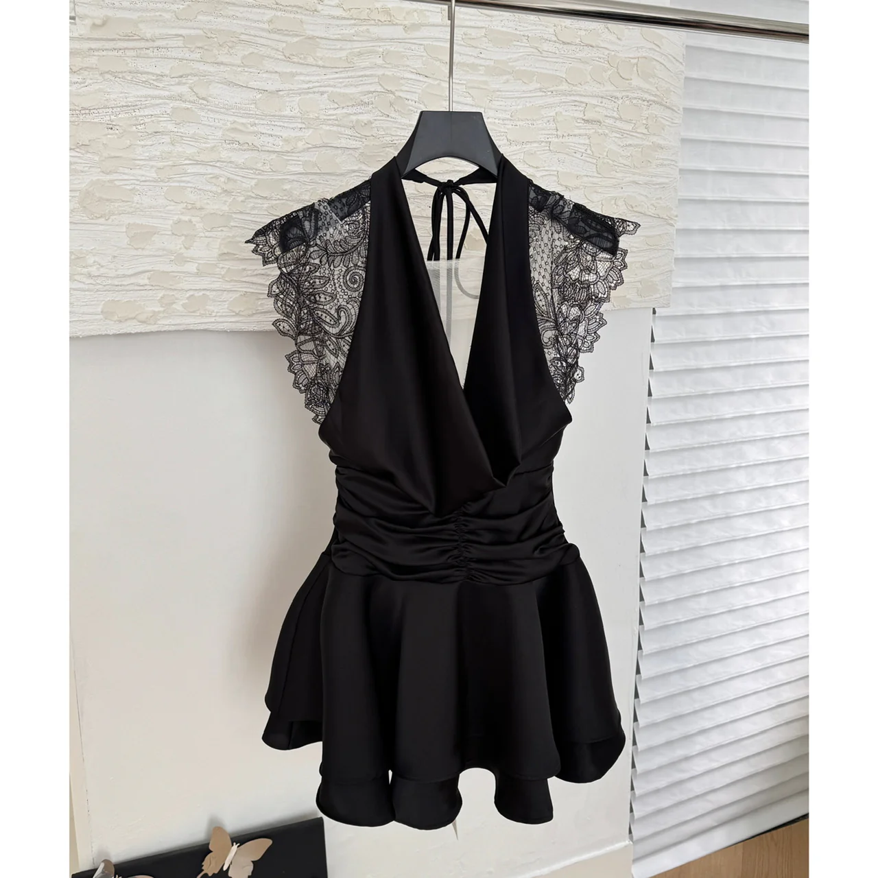 Sexy A Line Halter Neckline Summer Dress Little Black Dress Holiday Party Outfits For Women DP0098 - Deanwangkt