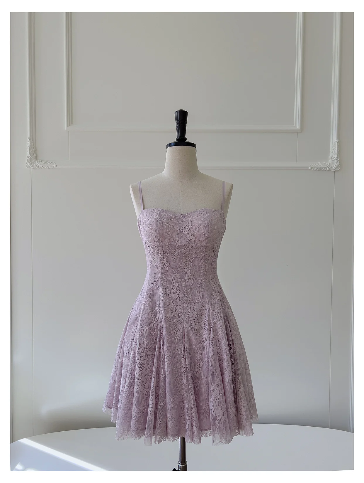 Pretty A Line Spaghetti Straps Pink Lace Short Formal Homecoming Dresses Middle School Short 21st Birthday Outfits Graduation Dress Mini Cocktail Dresses DH2302 - Deanwangkt