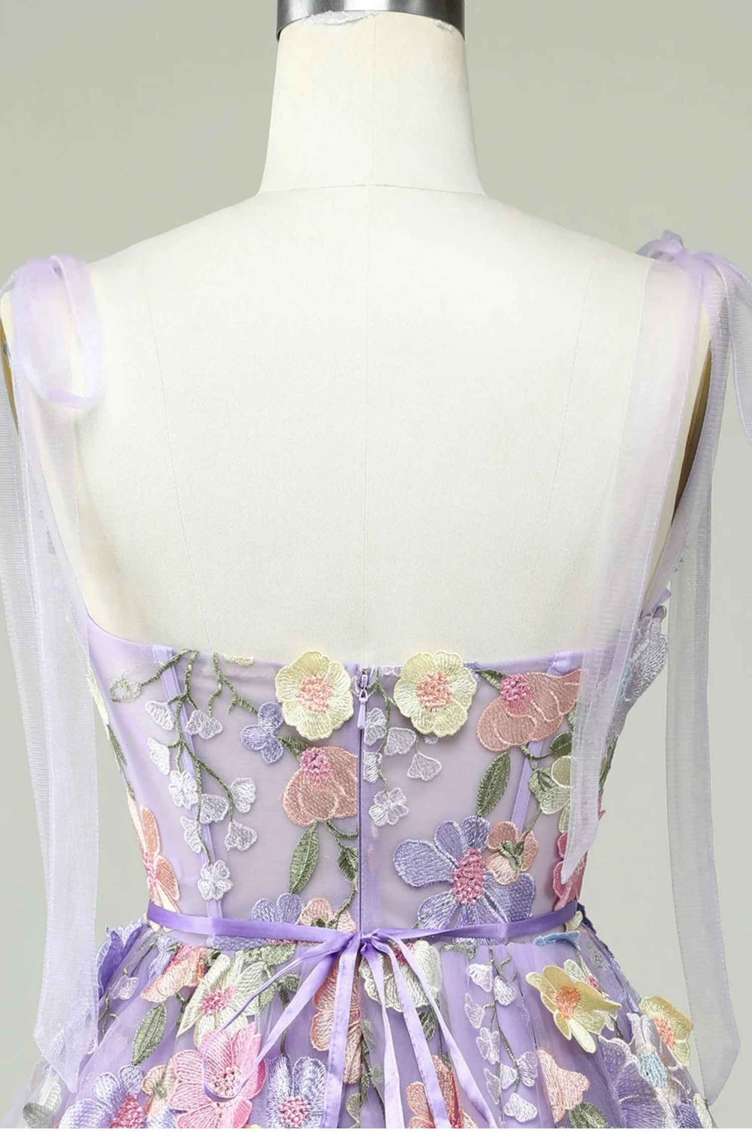 Cute A Line Spaghetti Straps Lilac Tulle Lace Formal Homecoming Dresses 18th Birthday Outfits Graduation Dress Short Mini Hoco Dresses DH2538 - Deanwangkt