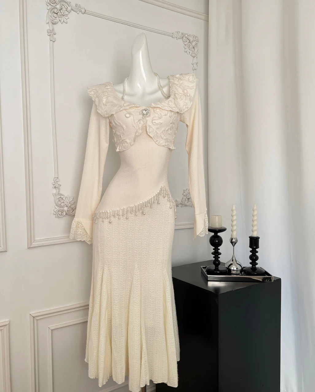 Sexy Sheath Long Sleeves Knitted Dress Holiday Party Outfits For Women DP0099 - Deanwangkt