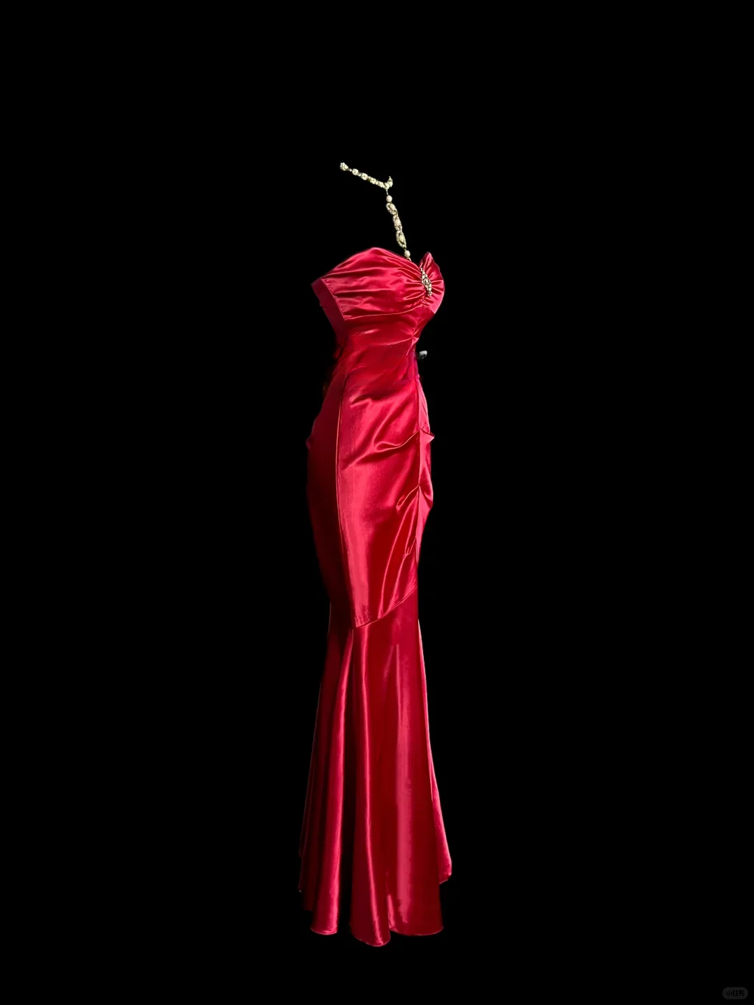 Vintage Mermaid Sweetheart Red Satin Long Prom Dresses Evening Gowns Evening Dress DP943 - Deanwangkt