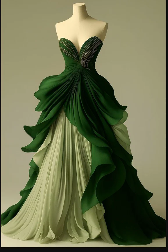 Cute Sweetheart Neck Ball Gown Chiffon Long Prom Dress Sweet Green Formal Evening Dress DP2965 - Deanwangkt