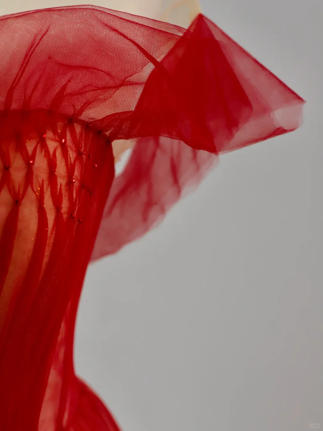 Elegant Glamour Ball Gown Off The Shoulder Short Sleeves Tulle Red Prom Dress Party Dress Evening Dresses DP1505 - Deanwangkt