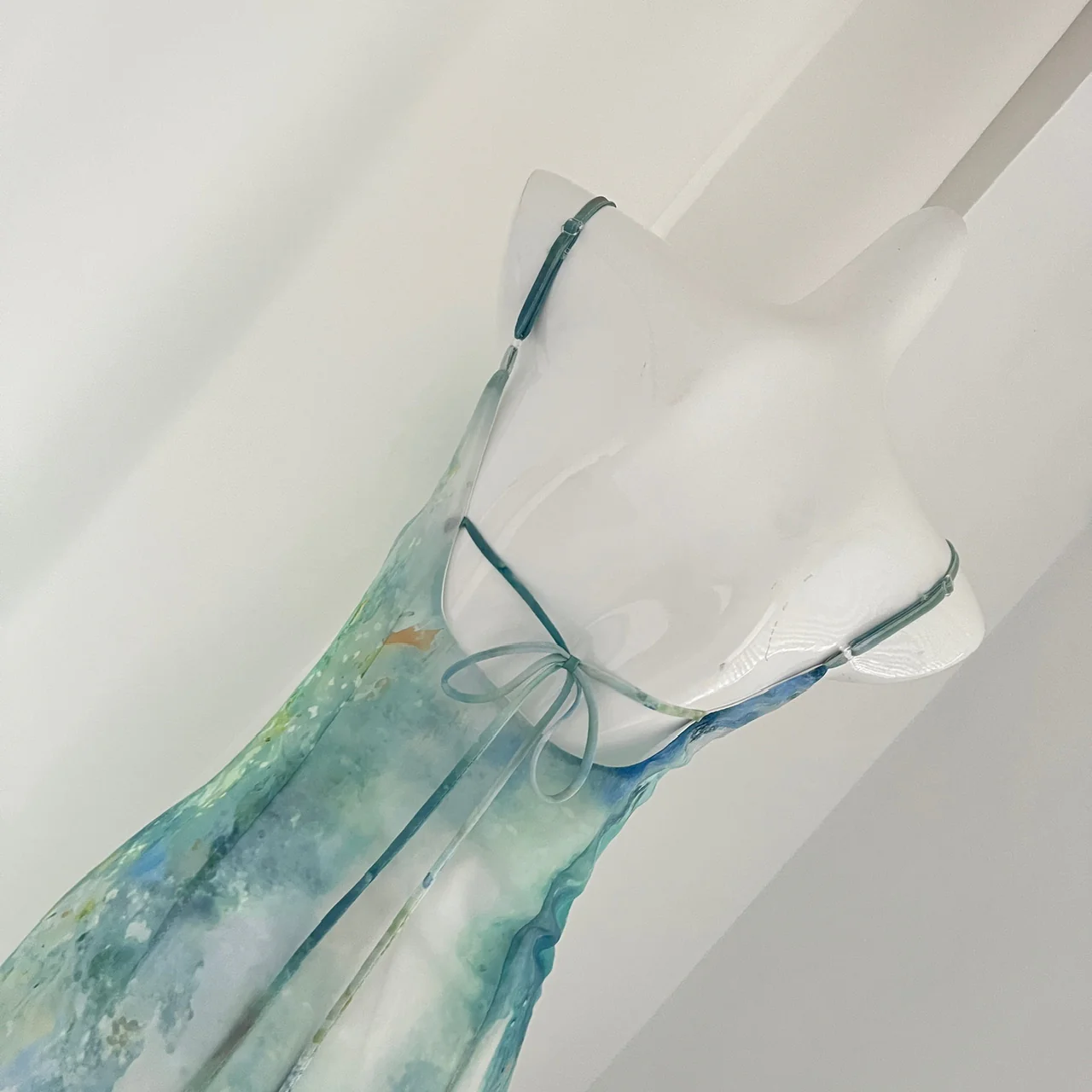 Cute Mermaid Spaghetti Straps Green Long Summer Dress For Women DP0016 - Deanwangkt