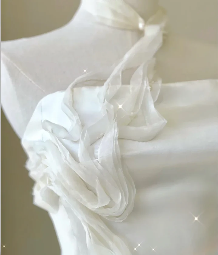 Classy Elegant Mermaid One Shoulder White Long Satin Wedding Dresses Brides Dress DP462 - Deanwangkt