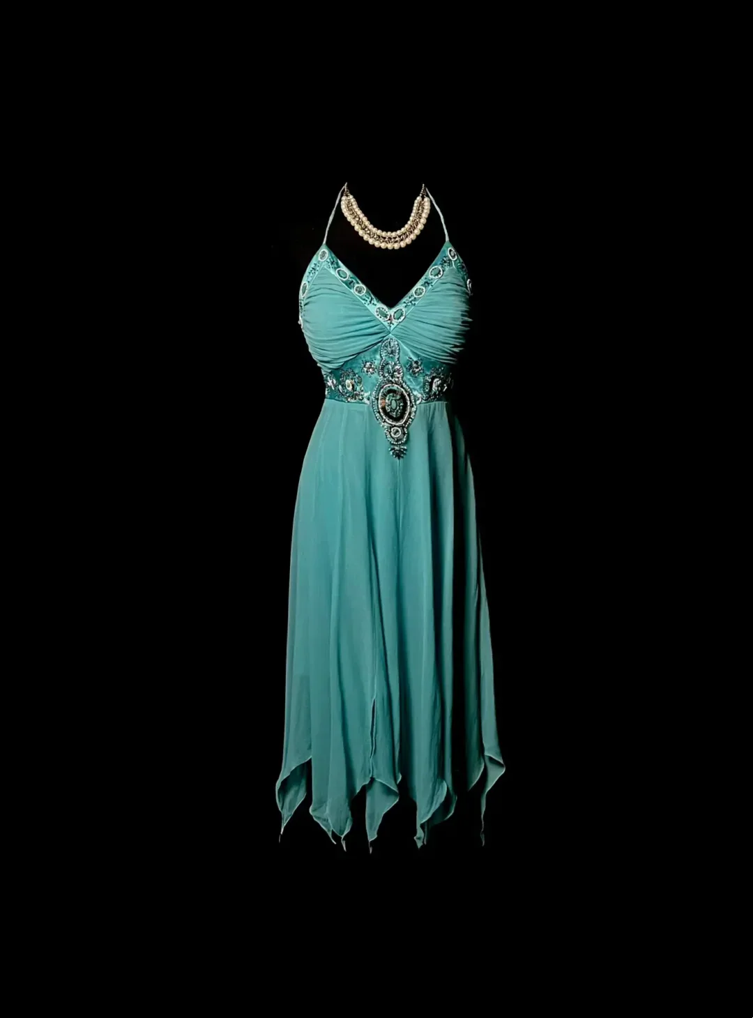 Vintage A line Halter Blue Chiffon Formal 7th Grade Homecoming Dresses Middle School Short Prom Dress Hoco Outfits DH1324 - Deanwangkt