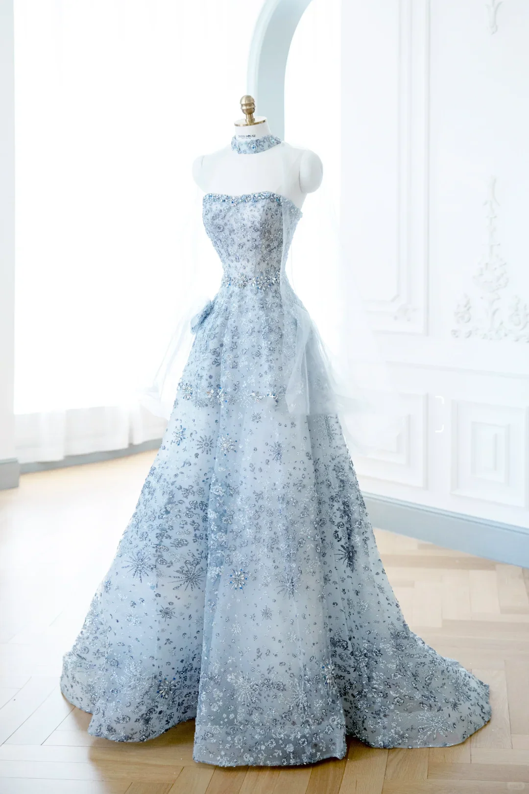 Elegant Glamour Ball Gown Sequin Blue Prom Dress Party Dress Evening Dresses DP901 - Deanwangkt