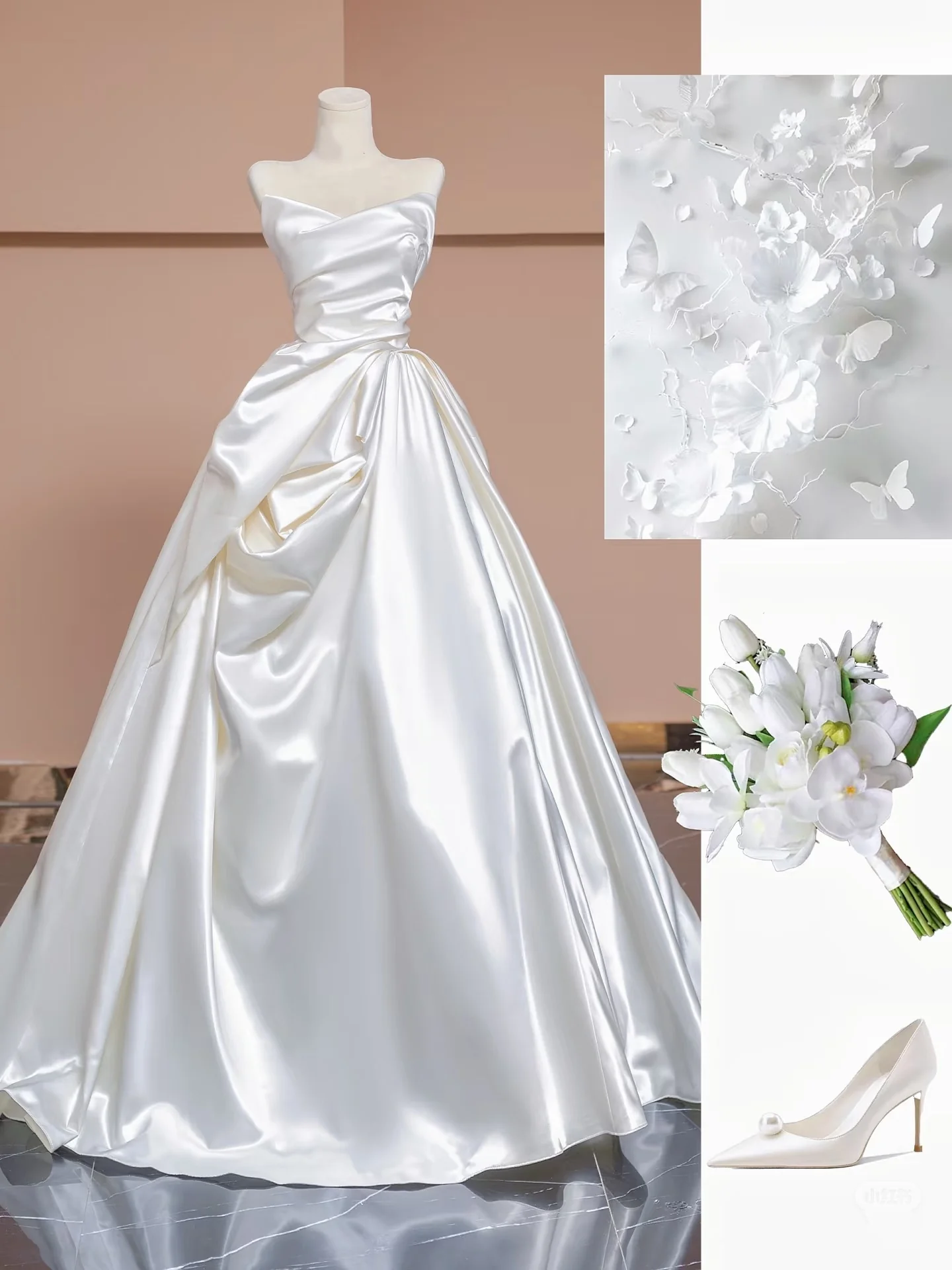 Unique Wedding Dresses Ball Gown Sweetheart Neck Satin White Long Wedding Dresses Simple Bride Dress Bridal Gowns DH1482 - Deanwangkt