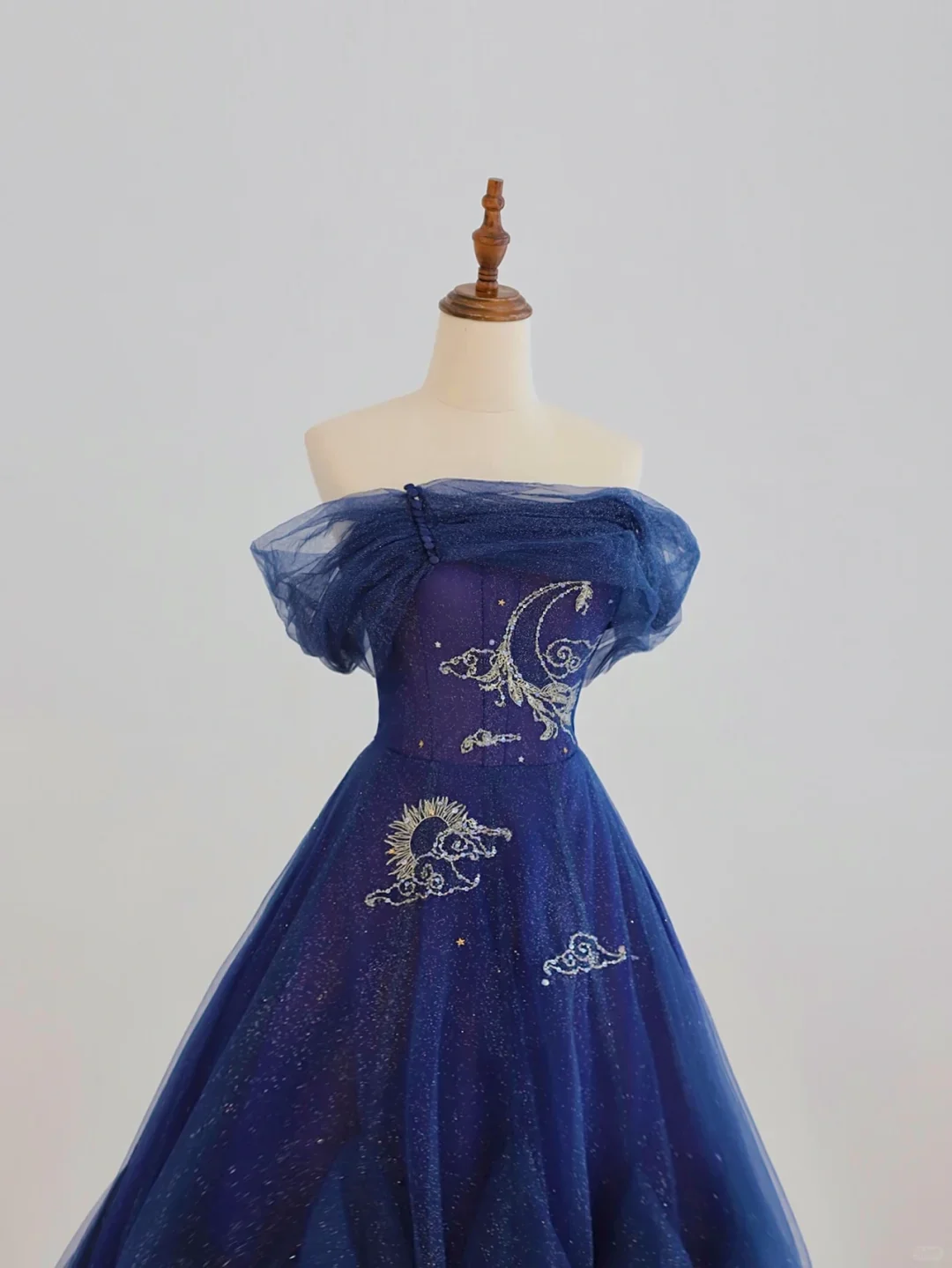 Elegant Glamour Ball Gown Off The Shoulder Grape Tulle Prom Dress Party Dress Evening Dresses DP1503 - Deanwangkt