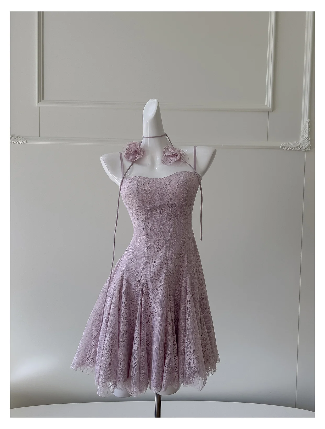 Pretty A Line Spaghetti Straps Pink Lace Short Formal Homecoming Dresses Middle School Short 21st Birthday Outfits Graduation Dress Mini Cocktail Dresses DH2303 - Deanwangkt