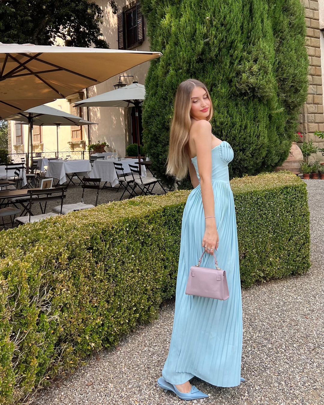 Elegant A Line Sweetheart Blue Chiffon Long Prom Dresses Party Dress 21st Birthday Outfits Graduation Dresses DH2549 - Deanwangkt