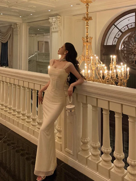 Classy Sheath Straps Ivory 18th Birthday Dress Party Gown 21st Birthday Outfits Birthday Dress Ideas For Women DP591 - Deanwangkt