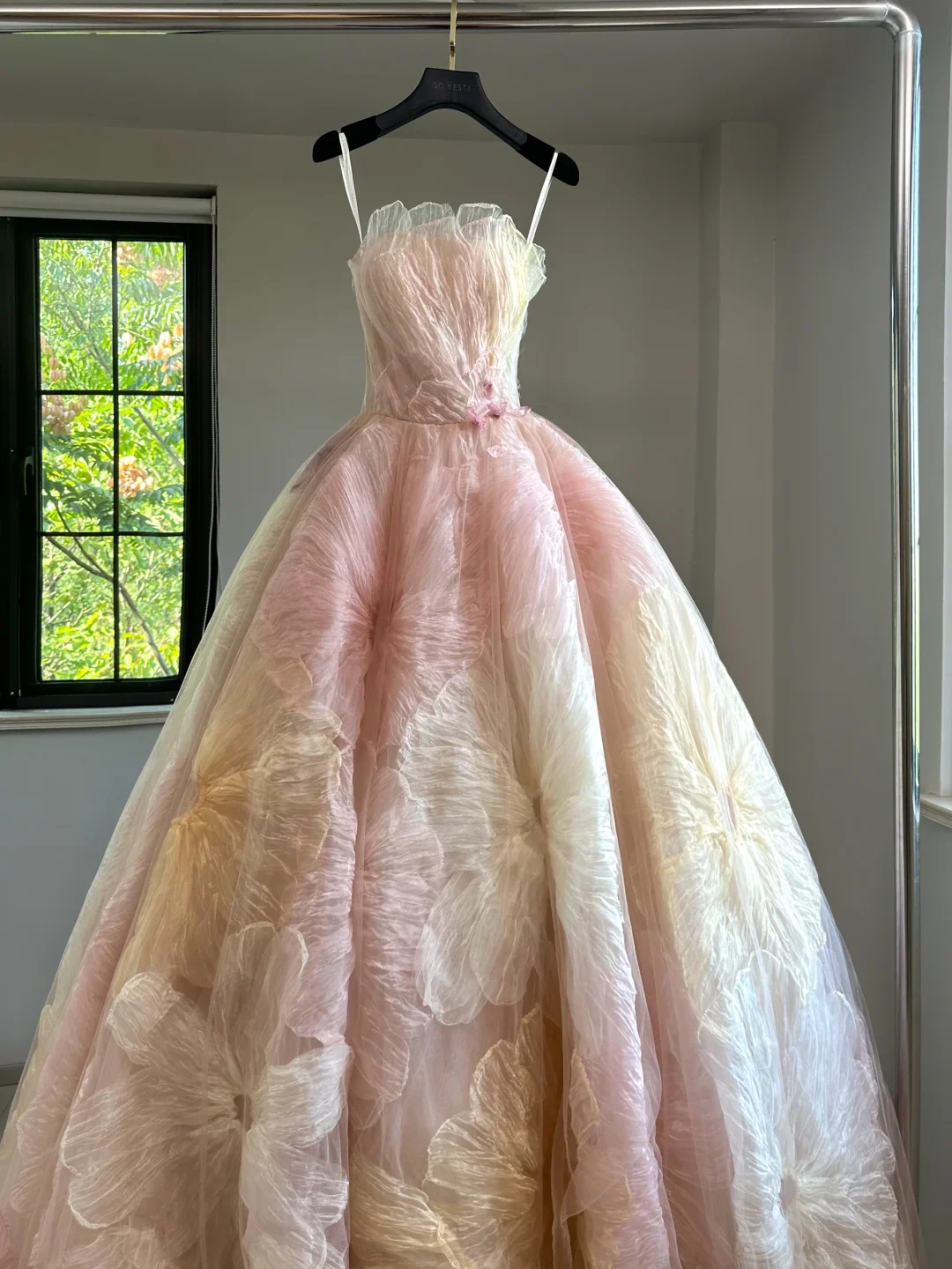 Pretty Ball Gown Sweetheart Pink Tulle Long Floral Quinceanera Dress Formal Gowns Sweet 17 Dresses Vestido De 15 Anos Sweet 16 Dress DH2055 - Deanwangkt