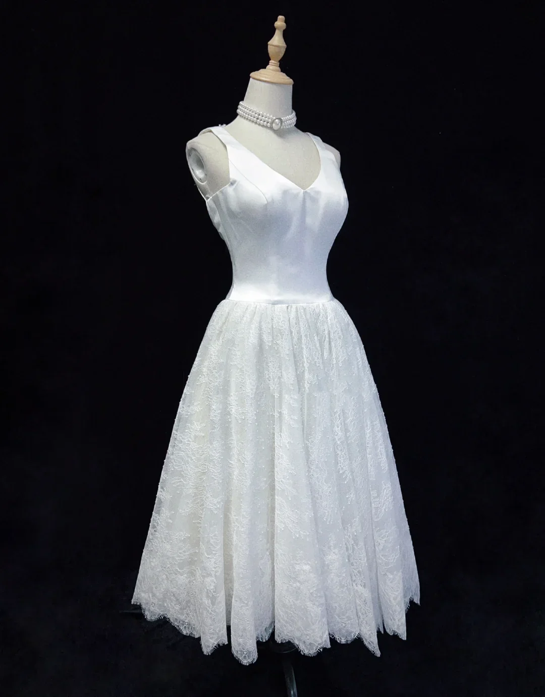 Princess Bridal Dress A line V Neck Lace Short Wedding Dress Summer Beach Wedding Dresses Modest Wedding Gowns DH1430 - Deanwangkt