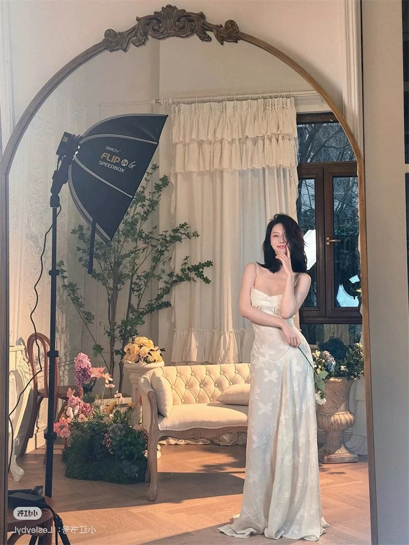 Elegant A Line Spaghetti Straps Sleeveless Lace White Long Evening Party Gowns Evening Formal Dresses Prom Dress W902 - Deanwangkt