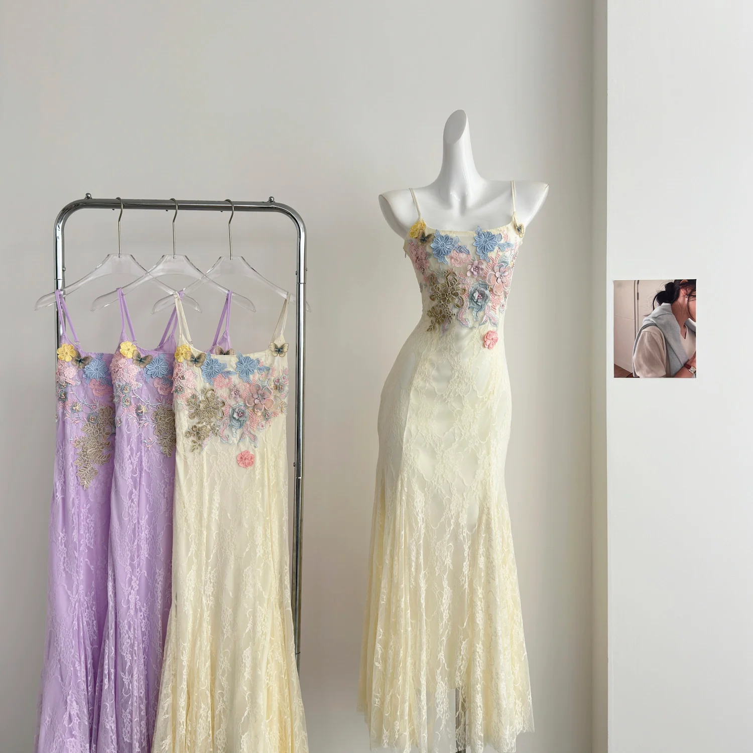 Sexy Mermaid Spaghetti Straps Lace Birthday Party Dress Summer Holiday Outfits For Women DP0132 - Deanwangkt