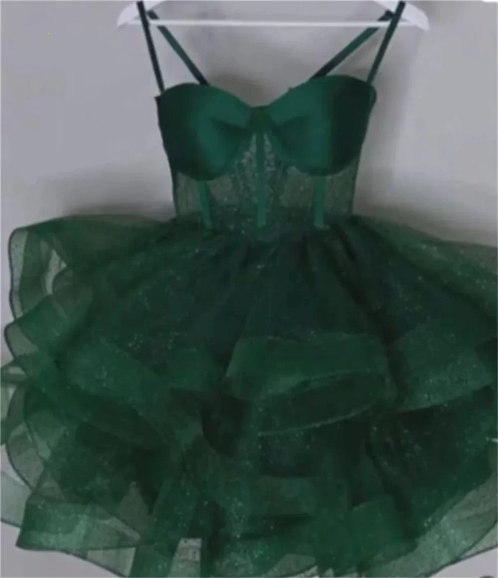 Princess Ball Gown Spaghetti Straps Tulle Formal Homecoming Dresses 8th Grad Dance Graduation Dress Short Hoco Dresses DH2613 - Deanwangkt