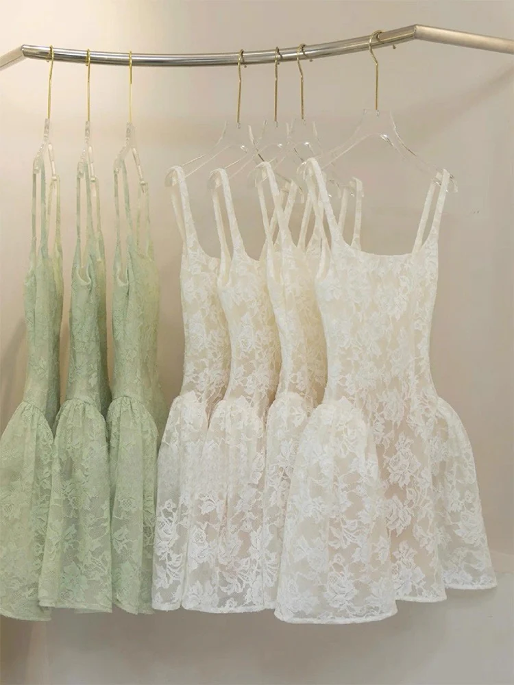 Cute Ball Gown Square Sage Green Lace Short Mini Formal 8th Grade Homecoming Dresses Middle School Cocktail Dress Hoco Outfits DH2628 - Deanwangkt