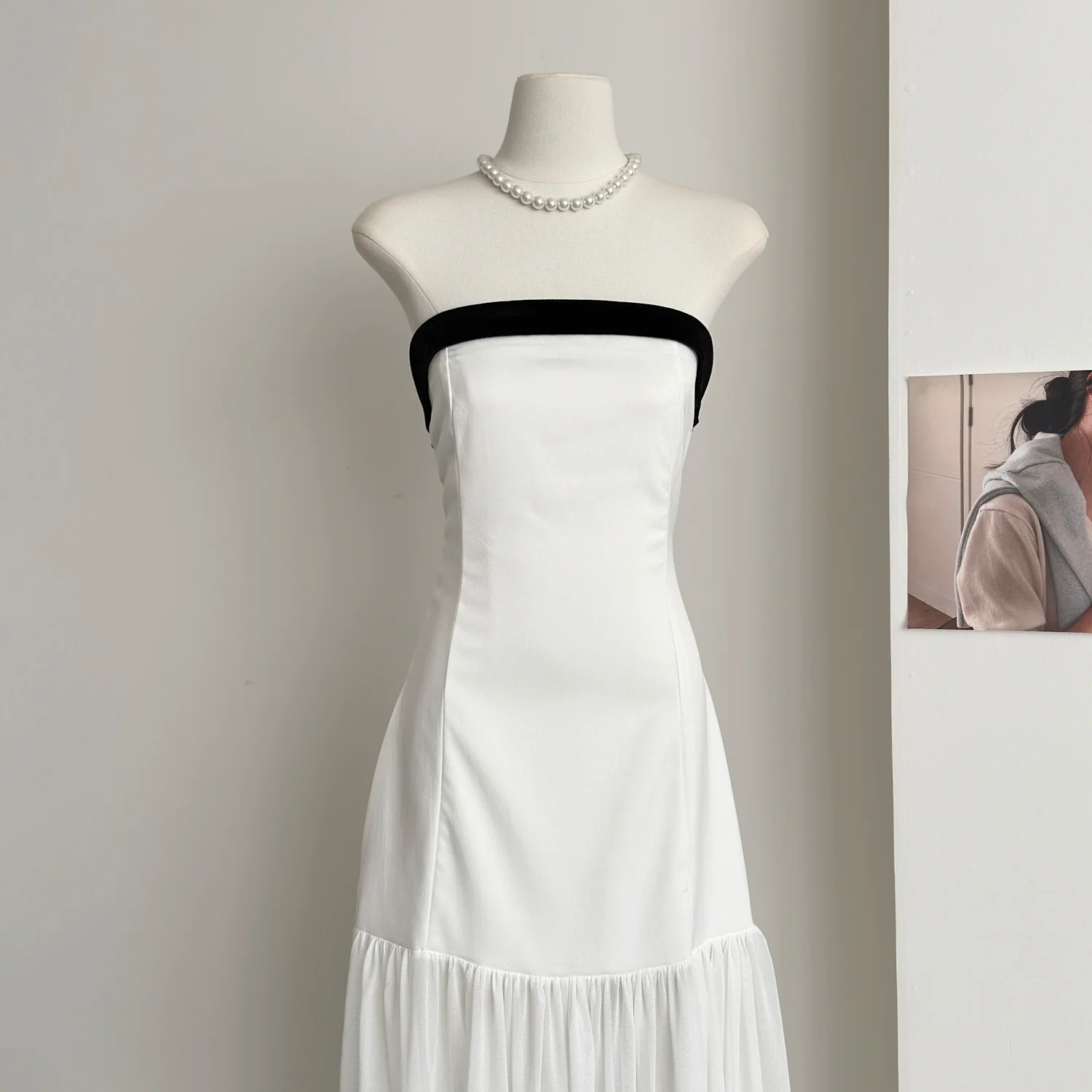 Simple A line Strapless White Tulle Summer Dress Holiday Party Dress Birthday Outfits For Teens DP0153 - Deanwangkt