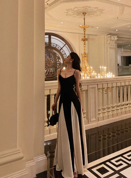 Classy A Line Spaghetti Straps Black Sleeveless 18th Birthday Dress Party Gown Birthday Outfits Birthday Dress Ideas For Women DP561 - Deanwangkt