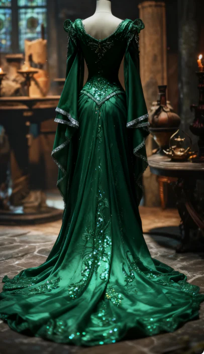 Gorgeous V-neck Sheath Long Prom Dresses Chiffon Dark Green Quinceanera Dresses DP3295 - Deanwangkt