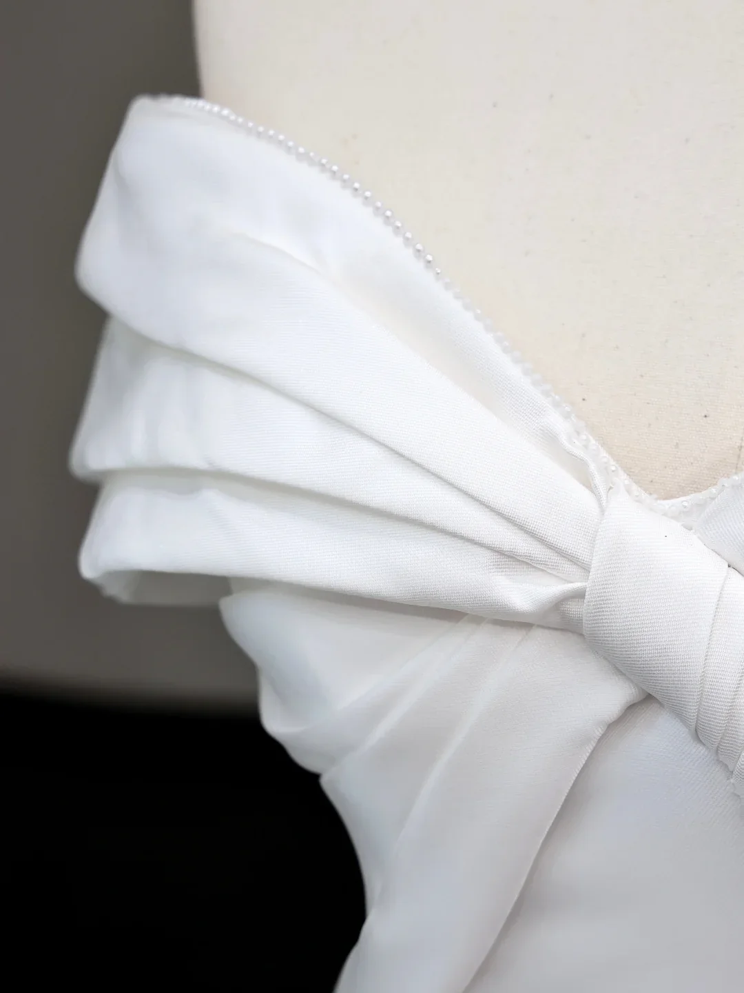 Classy Elegant A Line Off The Shoulder White Satin Long Wedding Dress Brides Dress DP653 - Deanwangkt