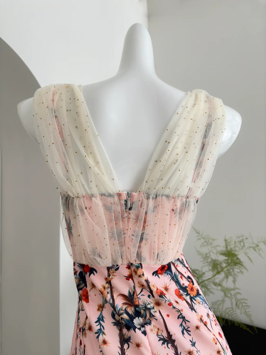 Cute Mermaid V Neckline Floral Pink Lace Long Summer Dress For Women DP0025 - Deanwangkt