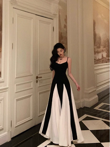 Classy A Line Spaghetti Straps Black Sleeveless 18th Birthday Dress Party Gown Birthday Outfits Birthday Dress Ideas For Women DP561 - Deanwangkt