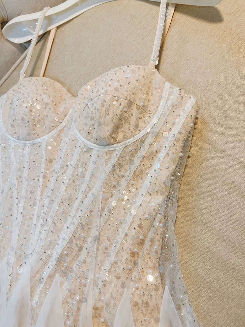 Trendy A line Spaghetti Straps Champagne Formal Short 8th Grade Homecoming Dress Summer Middle School Hoco Dresses Cocktail Dress Birthday Outfits W961 - Deanwangkt