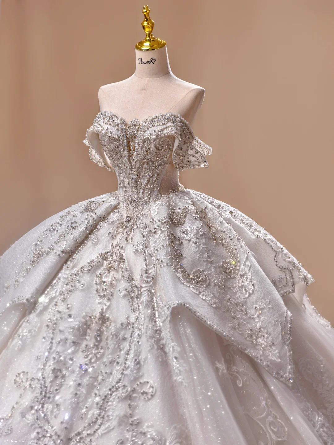 Princess Wedding Dress Ball Gown Off The Shoulder Sequin Short Sleeves Wedding Dresses Bridal Gowns DH2787 - Deanwangkt