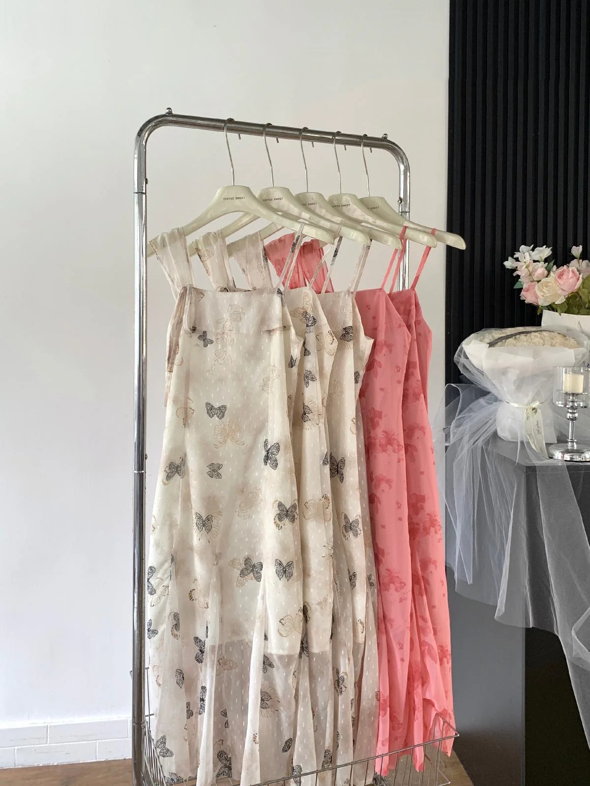 Sexy A line Spaghetti Straps Floral Long Dress Holiday Party Outfits For Women DP0031 - Deanwangkt