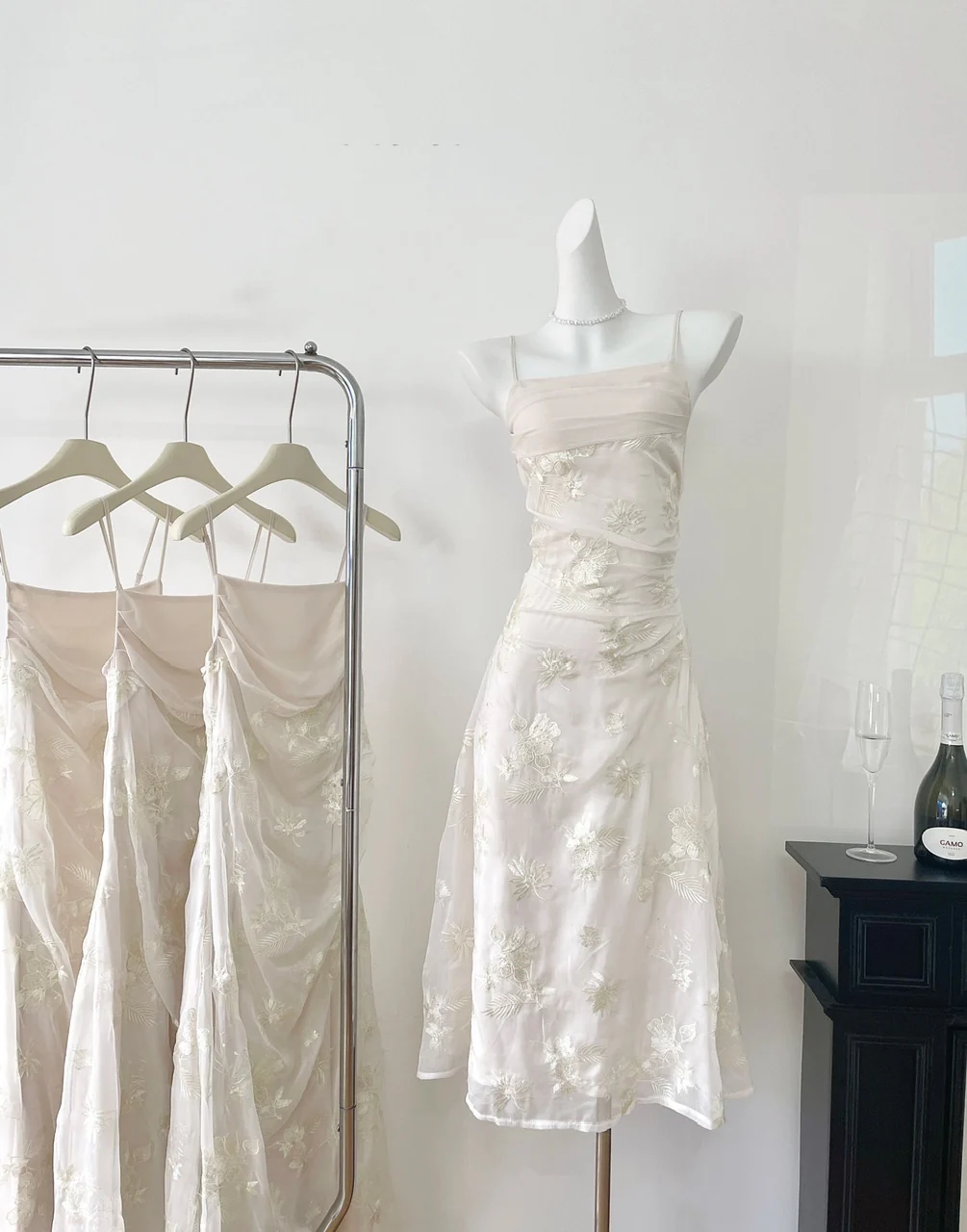 Cute Mermaid Spaghetti Straps Lace Long Summer Dress For Women DP0017 - Deanwangkt