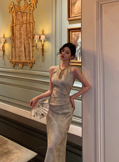 Classy Sheath Gold Beads Sleeveless 18th Birthday Dress Party Gown Birthday Outfits Birthday Dress Ideas For Women DP559 - Deanwangkt