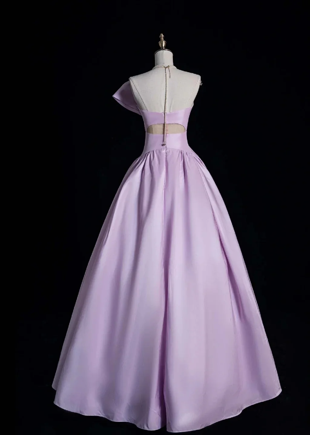 Cute Strapless A-Line Long Prom Dress Satin Lilac Sweet 16 Dress DP3784 - Deanwangkt
