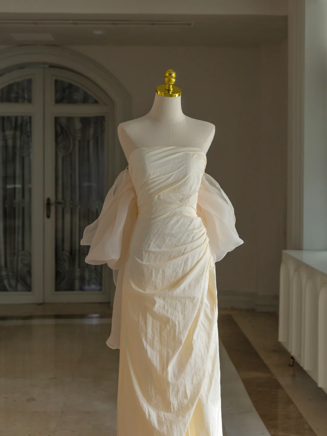 Princess Bridal Dress Sheath Strapless Wedding Dress With Short Sleeves Wedding Dresses Modest Wedding Gowns DH1613 - Deanwangkt