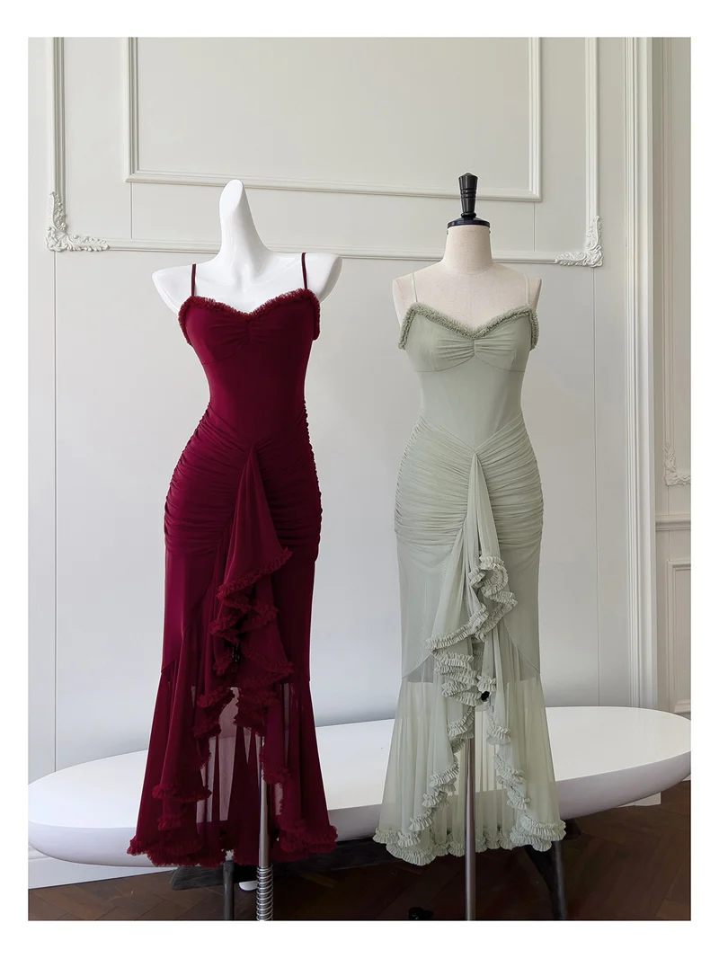 Elegant High Low Spaghetti Straps Sleeveless Long Evening Party Gowns Evening Formal Dresses Prom Dress DH90 - Deanwangkt