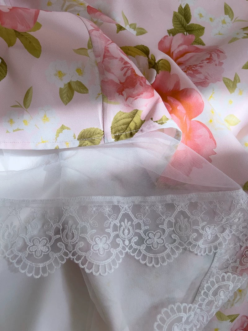 Elegant A line Straps Floral Pink Chiffon Sleeveless Long Evening Party Gowns Evening Formal Dresses Prom Dress W946 - Deanwangkt