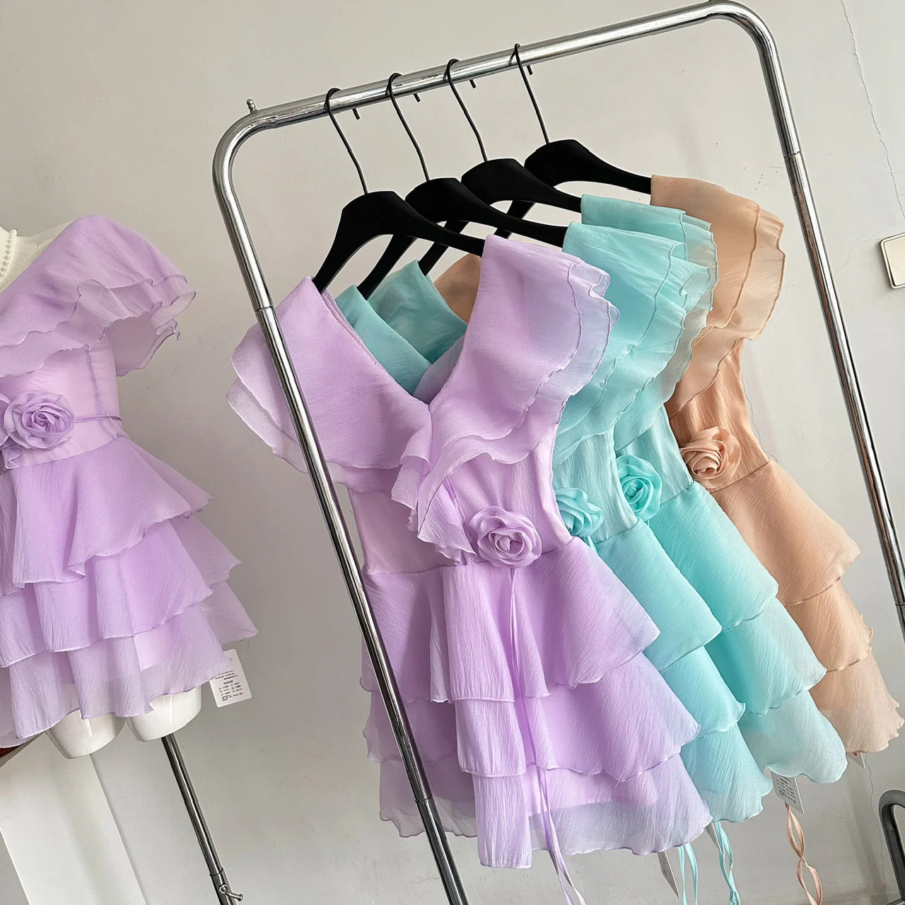 Cute A Line V Neckline Layers Summer Dress Holiday Party Outfits For Girls DP0154 - Deanwangkt