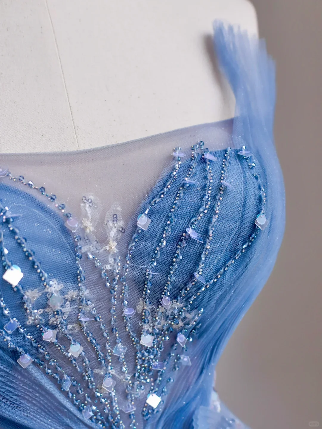 Elegant Glamour Ball Gown Strapless Blue Tulle Long Prom Dresses Party Dress Evening Dress DP1576 - Deanwangkt