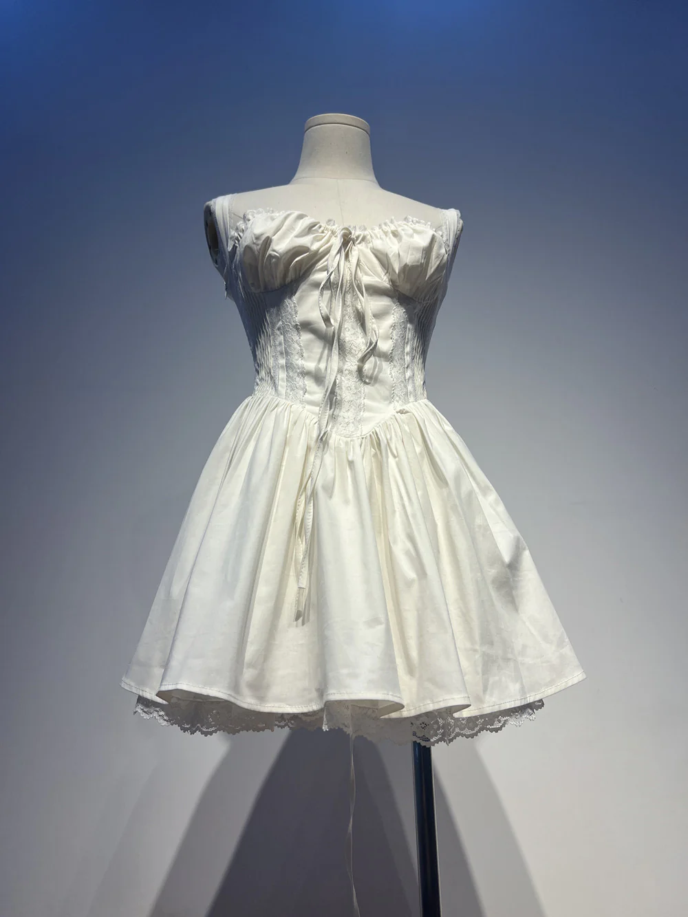 Cute A line Square Neck White Lace Homecoming Dress Summer Hoco Dresses Short Night Cocktail Dress DH2553 - Deanwangkt