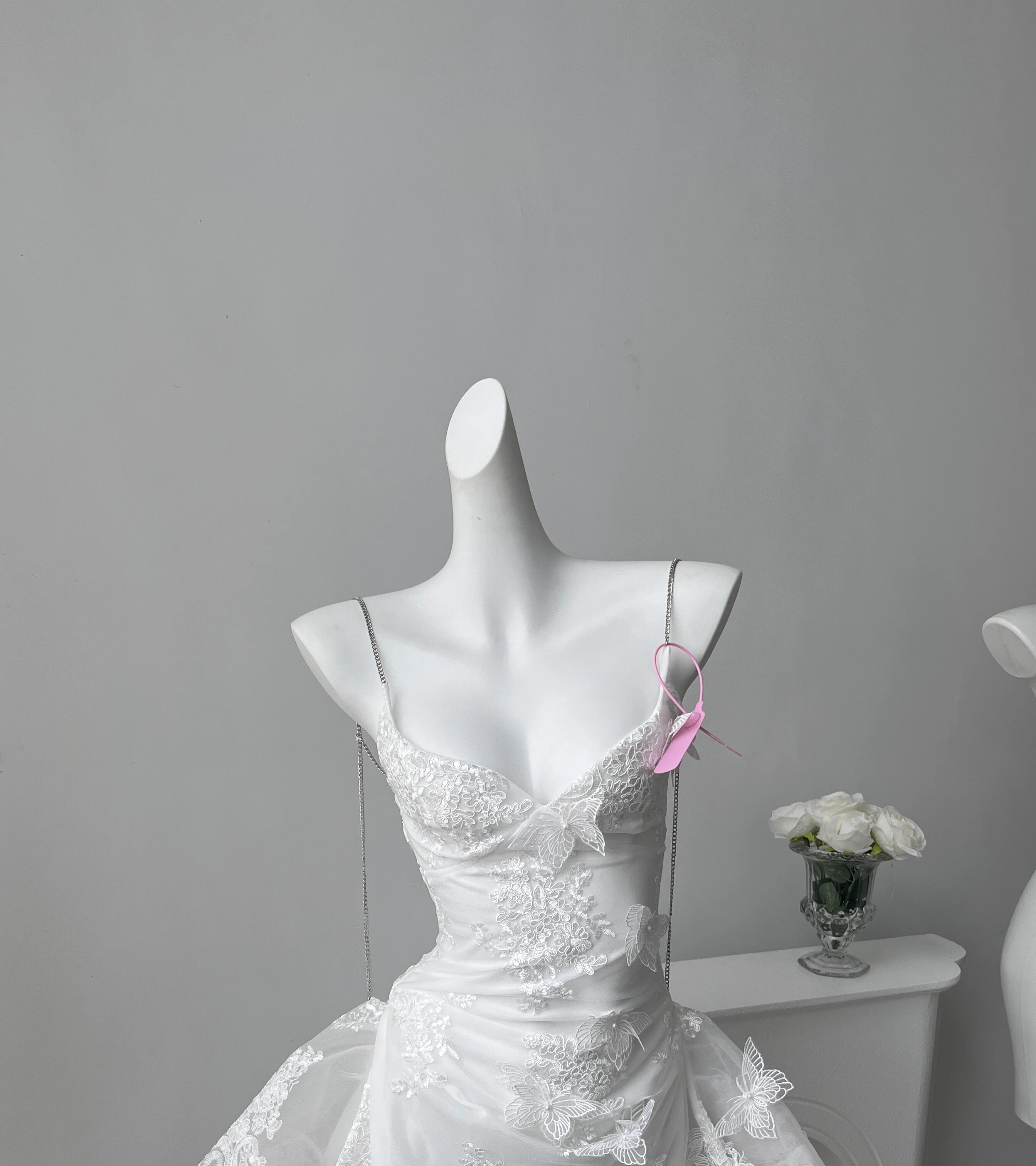 Pretty A line Spaghetti Straps White Lace Formal Homecoming Dresses Short 16th Birthday Outfits Graduation Dress Mini Cocktail Dresses DH2464 - Deanwangkt