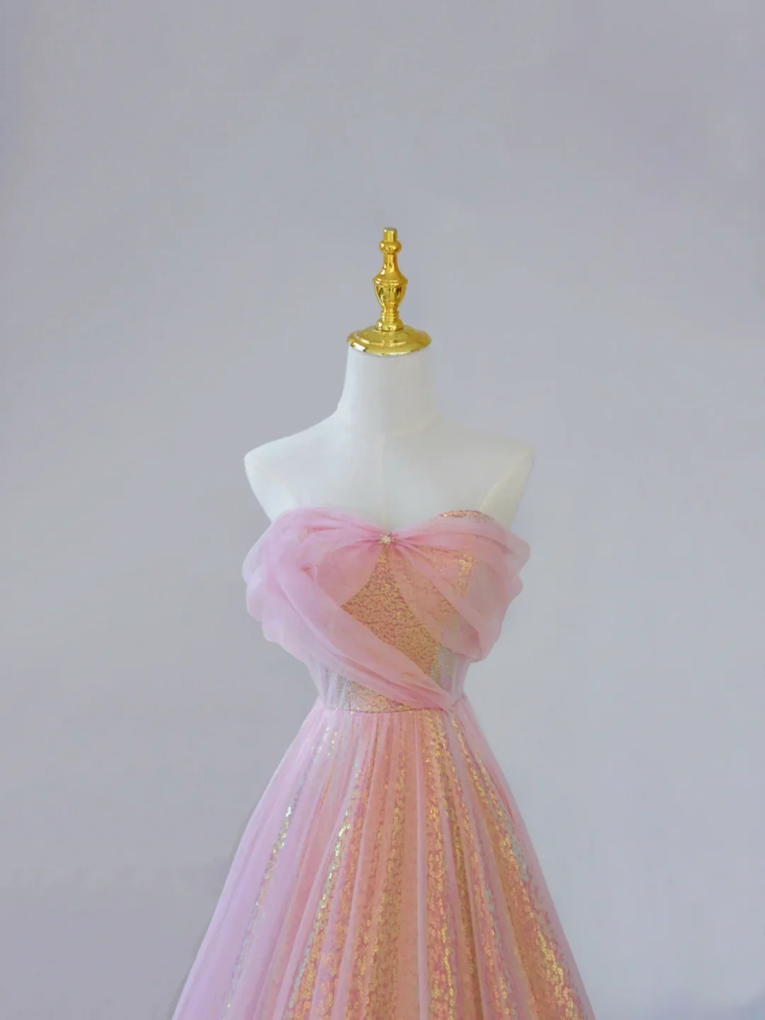 Gorgeous A Line Sweetheart Sleeveless Sequin Pink Long Prom Dresses Graduation Dresses DP502 - Deanwangkt